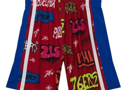 Men Slap Sticker Swingman Philadelphia 76ers 1996-97 Shorts