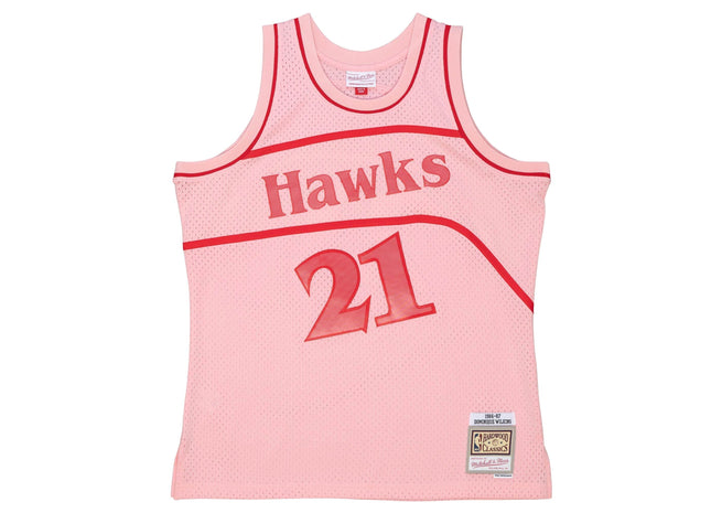 Men Space Knit Swingman Dominique Wilkins Atlanta Hawks 1986-87 Jersey