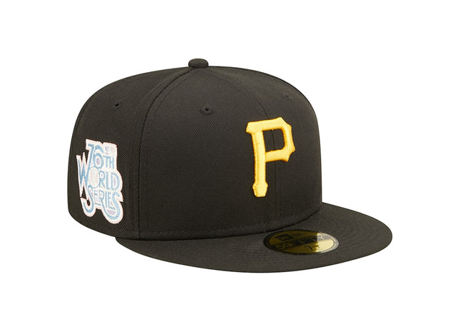 Pop Sweat Men's Pittsburgh Pirates New Era Black band Undervisor 76th MLB World Series Cooperstown Collection 59FIFTY Fitted Hat