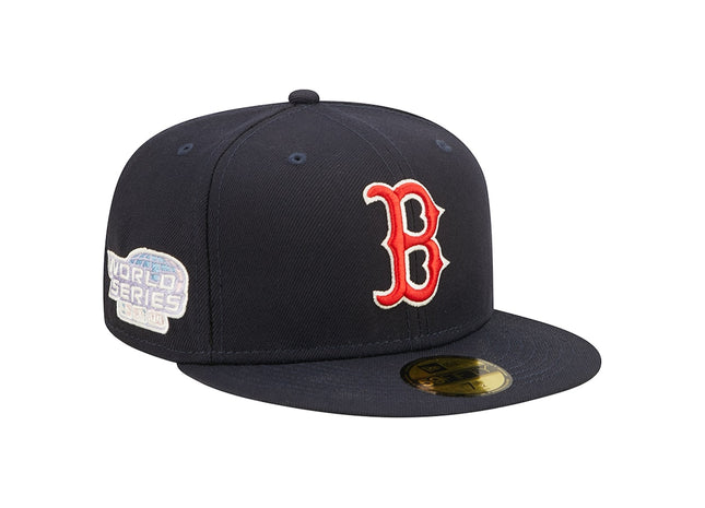 Pop Sweat Men's Boston Red Sox New Era Navy  Undervisor 2004 MLB World Series Cooperstown Collection 59FIFTY Fitted Hat