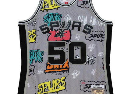 Men Slap Sticker Swingman David Robinson San Antonio Spurs 1998-99 Jersey