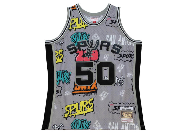 Men Slap Sticker Swingman David Robinson San Antonio Spurs 1998-99 Jersey