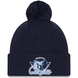Knit Memphis Grizzlies New Era 2021 NBA Tip-Off Team Color Pom Cuffed Knit Hat - Navy