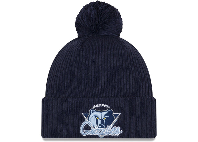 Knit Memphis Grizzlies New Era 2021 NBA Tip-Off Team Color Pom Cuffed Knit Hat - Navy