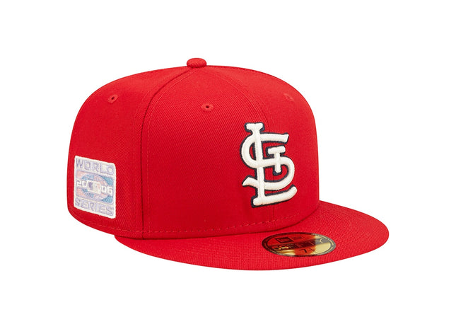 Pop Sweat Men's St. Louis Cardinals New Era Red band Undervisor 2006 MLB World Series Cooperstown Collection 59FIFTY Fitted Hat