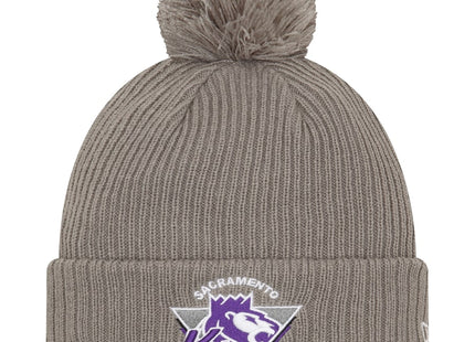 Knit Sacramento Kings New Era 2021 NBA Tip-Off Team Color Pom Cuffed Knit Hat - Gray