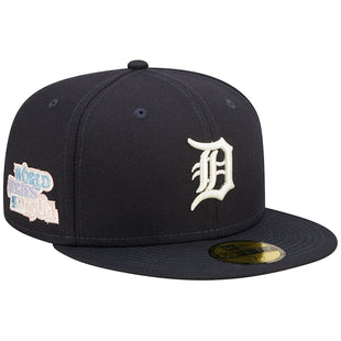 Pop Sweat Men's Detroit Tigers New Era Navy band Undervisor 1984 MLB World Series Cooperstown Collection 59FIFTY Fitted Hat