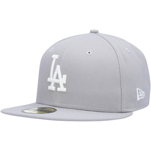Men's Los Angeles Dodgers New Era Gray Logo White 59FIFTY Fitted Hat