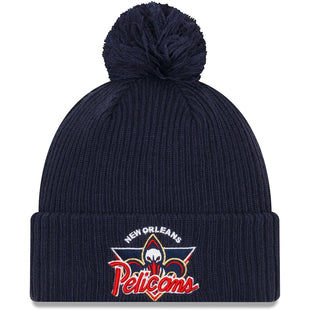 Knit New Orleans Pelicans New Era 2021 NBA Tip-Off Team Color Pom Cuffed Knit Hat - Navy