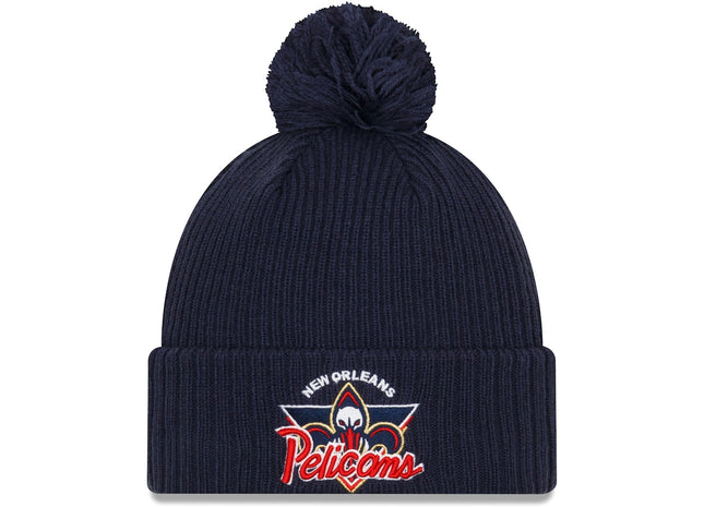 Knit New Orleans Pelicans New Era 2021 NBA Tip-Off Team Color Pom Cuffed Knit Hat - Navy