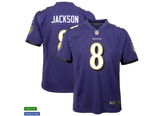 Youth Baltimore Ravens Lamar Jackson Nike Purple Game Jersey