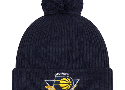 Knit Indiana Pacers New Era 2021 NBA Tip-Off Team Color Pom Cuffed Knit Hat - Navy
