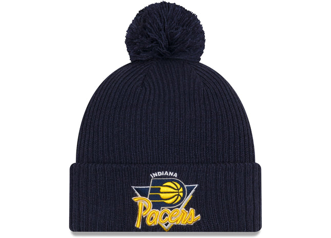Knit Indiana Pacers New Era 2021 NBA Tip-Off Team Color Pom Cuffed Knit Hat - Navy