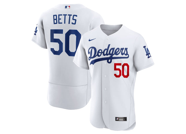 Authentic Men's Los Angeles Dodgers Mookie Betts Nike White Home Authentic Player Jersey