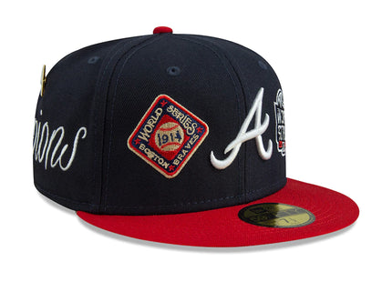Men's Atlanta Braves New Era Navy Historic World Series Champions 59FIFTY Fitted Hat