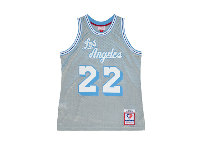 Men 75th Baylor Silver Swingman Los Angeles Lakers 1960-61 Jersey