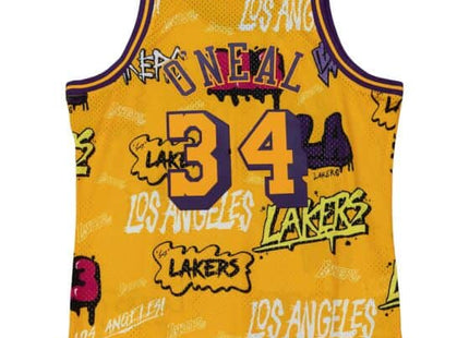 Men Slap Sticker Swingman Shaquille O'Neal Los Angeles Lakers 1996-97 Jersey
