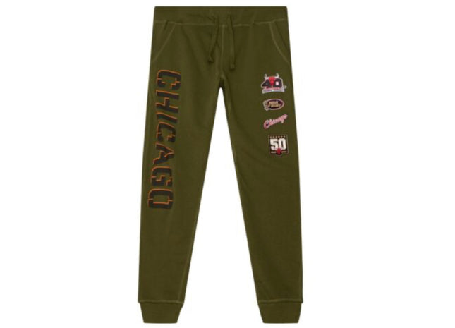 Chicago Bulls Flight Script Hardwood Classics Mitchell & Ness Jogger Pants