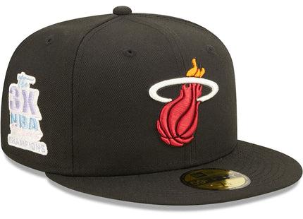 Pop Sweat Miami Heat New Era 3x NBA Finals Champions  59FIFTY Fitted Hat - Black