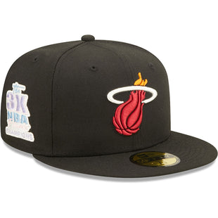 Pop Sweat Miami Heat New Era 3x NBA Finals Champions  59FIFTY Fitted Hat - Black