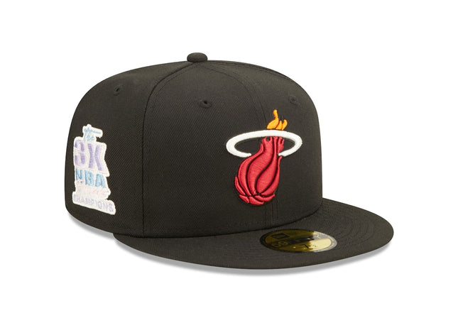 Pop Sweat Miami Heat New Era 3x NBA Finals Champions  59FIFTY Fitted Hat - Black