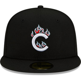 Men's Chicago Cubs New Era Black 2016 World Series Team Fire 59FIFTY Fitted Hat
