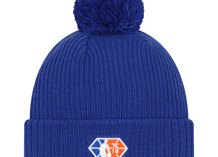 Knit New York Knicks New Era 2021 NBA Tip-Off Team Color Pom Cuffed Knit Hat - Blue