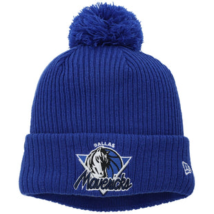 Knit Dallas Mavericks New Era 2021 NBA Tip-Off Team Color Pom Cuffed Knit Hat - Blue
