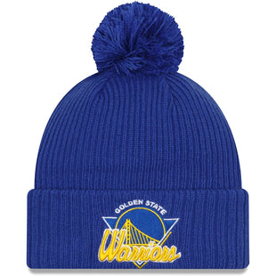 Knit Golden State Warriors New Era 2021 NBA Tip-Off Team Color Pom Cuffed Knit Hat - Royal