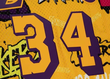Men Slap Sticker Swingman Shaquille O'Neal Los Angeles Lakers 1996-97 Jersey
