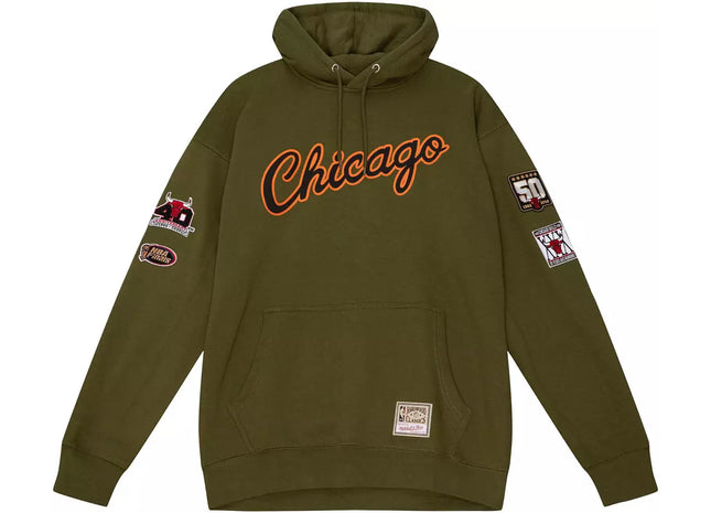 Men Chicago bulls script flight olive Hoody