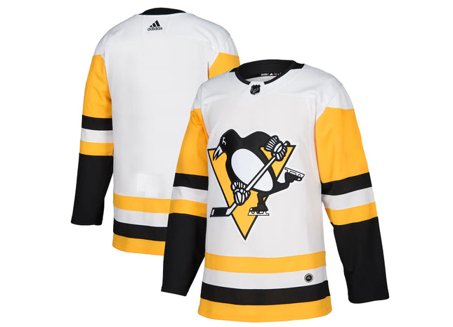 Men's Pittsburgh Penguins adidas White Away Authentic Blank Jersey