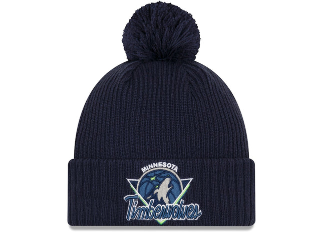 Knit Minnesota Timberwolves New Era 2021 NBA Tip-Off Team Color Pom Cuffed Knit Hat - Navy
