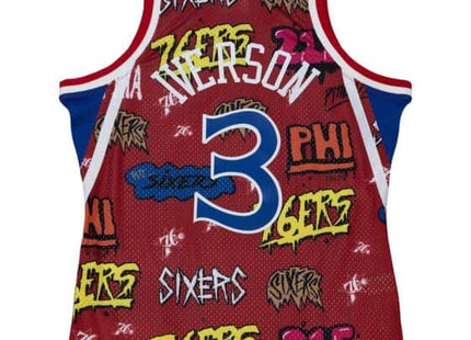 Men Slap Sticker Swingman Allen Iverson Philadelphia 76ers 1996-97 Jersey