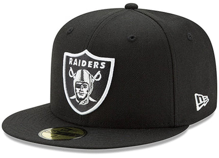 Men's Las Vegas Raiders New Era Black Classic Logo Omaha 59FIFTY Fitted Hat