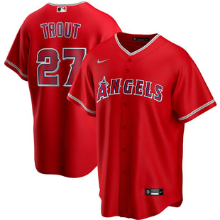 Men's Los Angeles Angels Mike Trout Nike Red Alternate Game Player Name Jersey