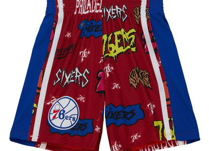 Men Slap Sticker Swingman Philadelphia 76ers 1996-97 Shorts