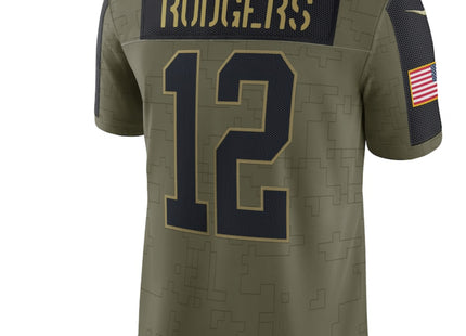 Aaron Rodgers Green Bay Packers Nike 2021 Salute To Service Limited Player Jersey - Olive