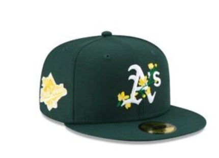 Oakland Athletics Green New Era Side Patch Bloom 59Fifty Fitted Hat