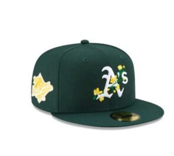 Oakland Athletics Green New Era Side Patch Bloom 59Fifty Fitted Hat