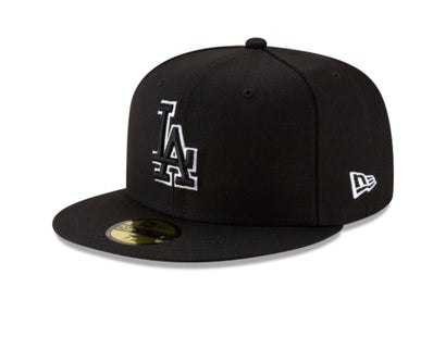 LOS ANGELES DODGERS BLACK OUTLINE 59FIFTY FITTED