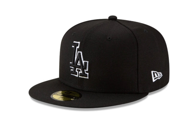 LOS ANGELES DODGERS BLACK OUTLINE 59FIFTY FITTED