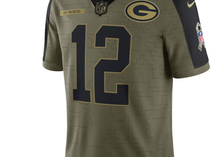 Aaron Rodgers Green Bay Packers Nike 2021 Salute To Service Limited Player Jersey - Olive