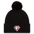 Knit Portland Trail Blazers New Era 2021 NBA Tip-Off Team Color Pom Cuffed Knit Hat - Black