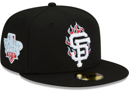New Era San Francisco Giants Black 2010 World Series Team Fire 59FIFTY Fitted Hat