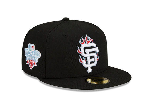 New Era San Francisco Giants Black 2010 World Series Team Fire 59FIFTY Fitted Hat